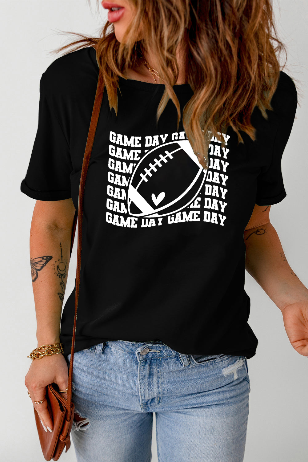 Camiseta de manga corta con estampado GAME DAY en color negro