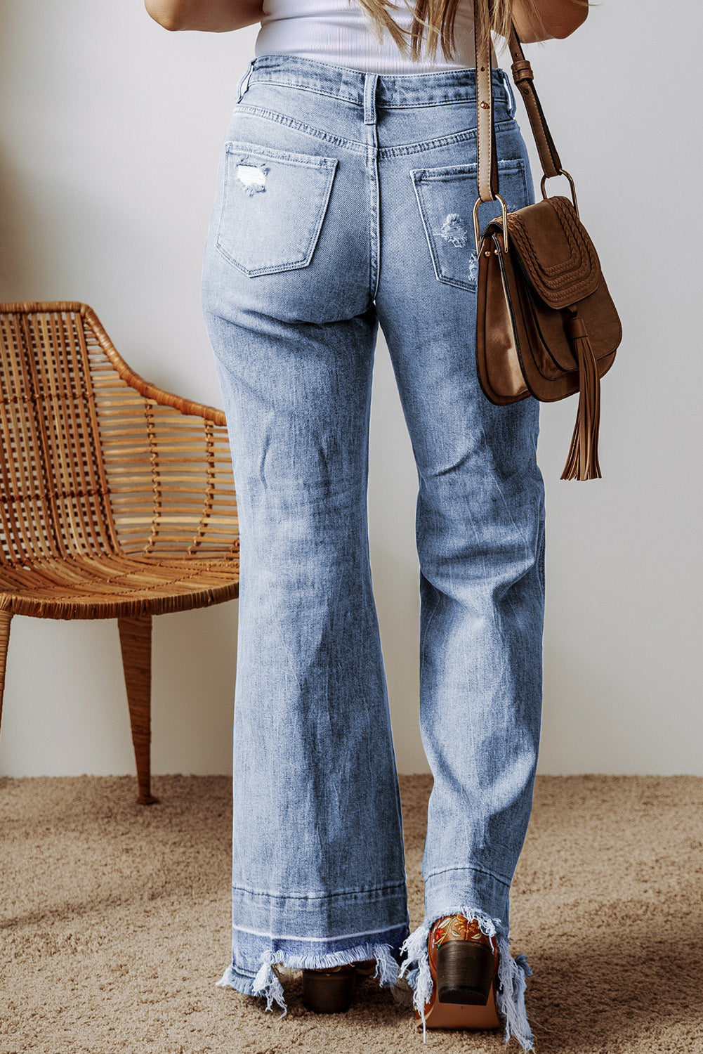 Raw Hem Bootcut Jeans with Pockets | REG - PLUS