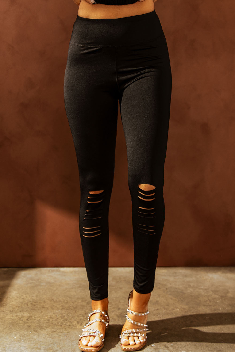 Black Cut-out Skinny High Waist Leggings | XS - 2XL | 2 COLORS