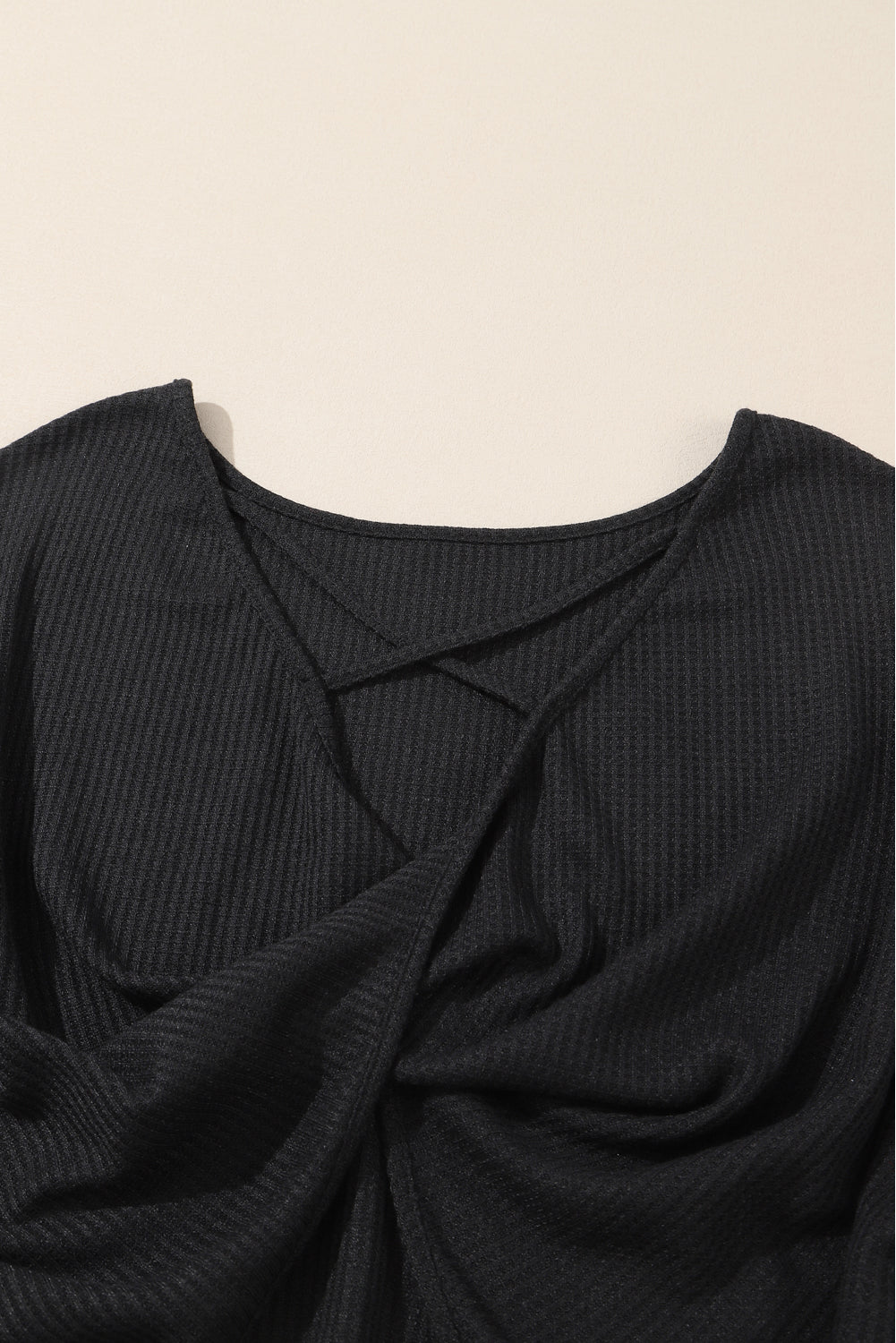 Black Cross Backless Sequin Bishop Sleeve Top | S - 2XL | 3 COLORS