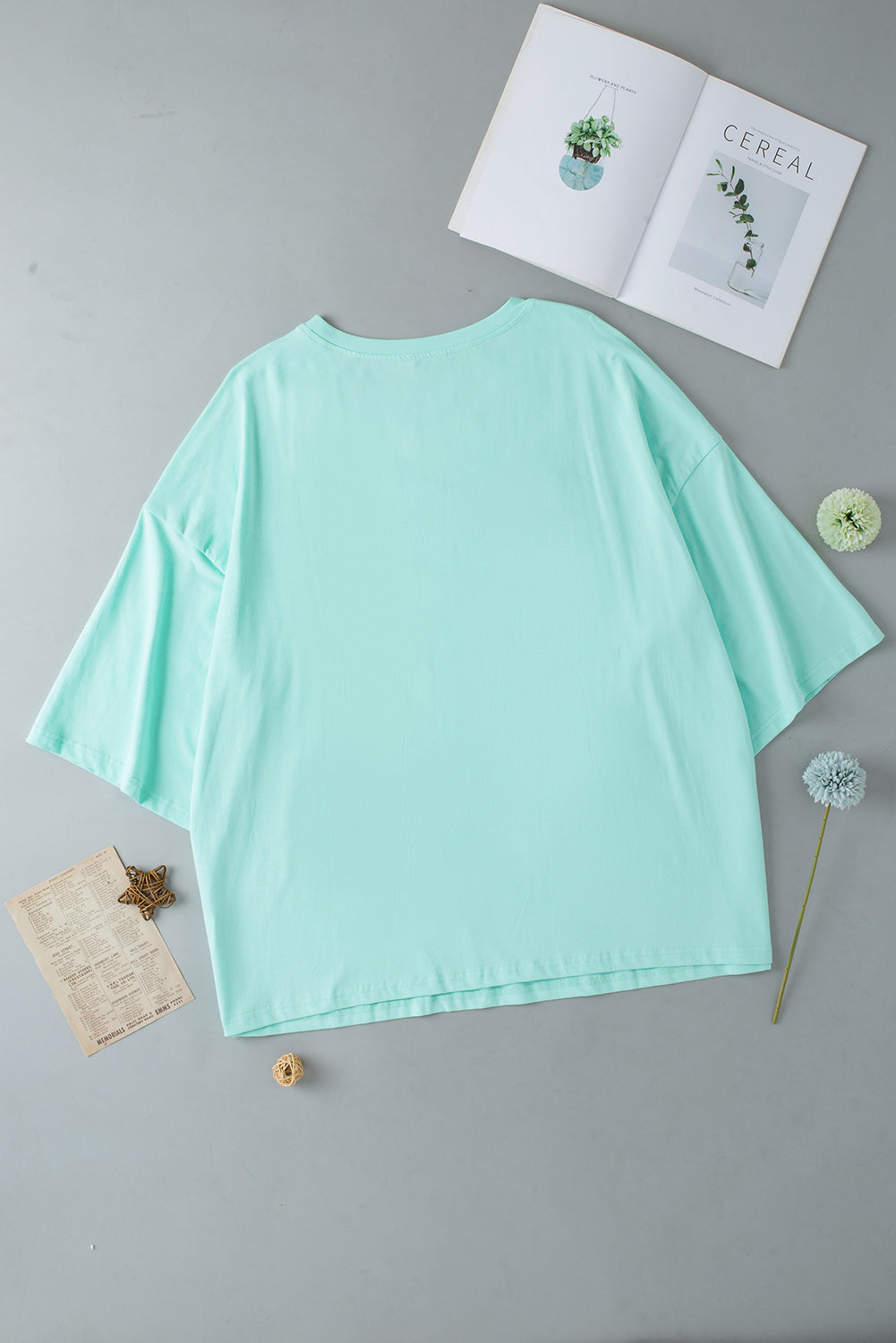 Top de talla grande con parche de estrella y bloques de color Jade Moonlight