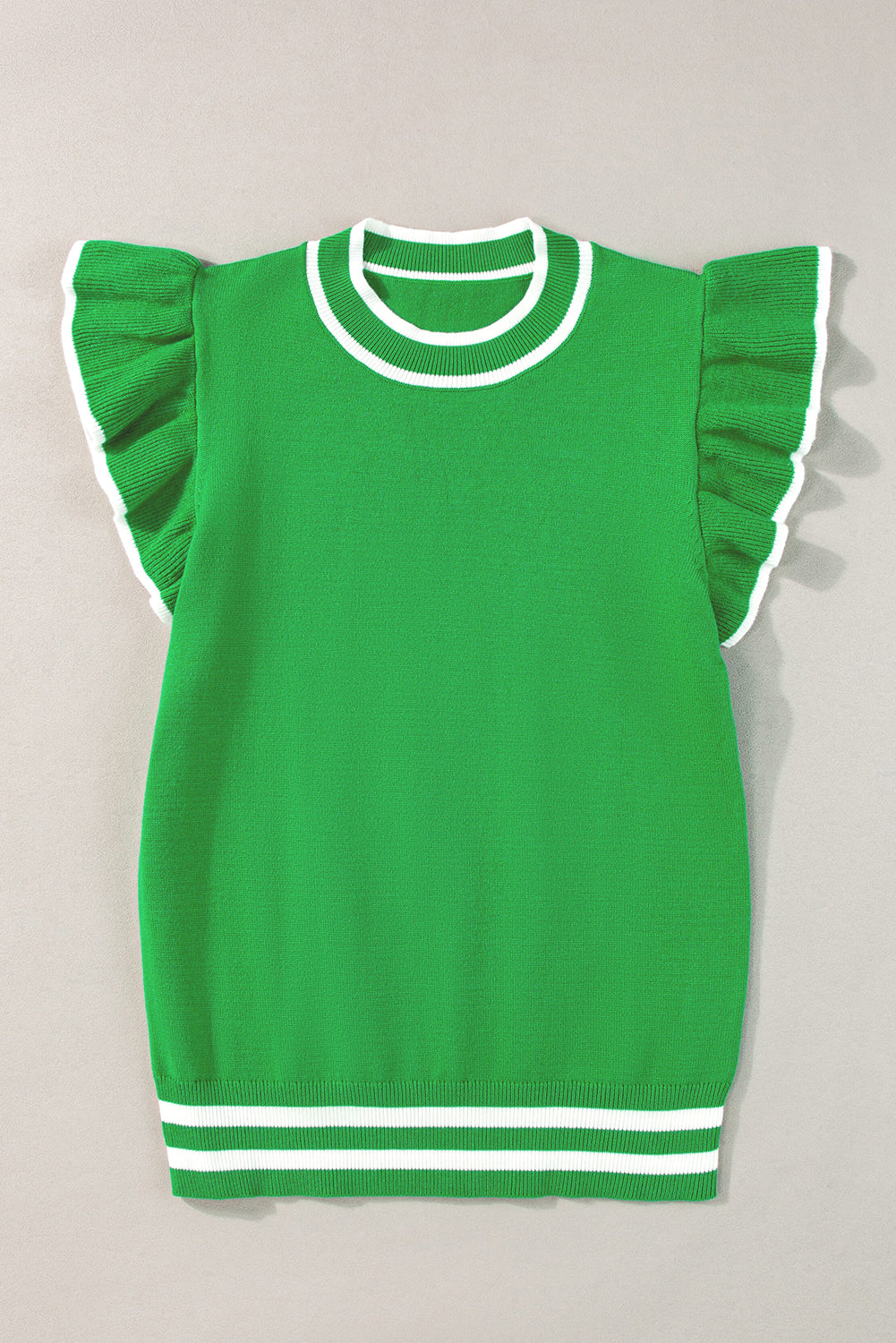 Blusa de punto con mangas con volantes y ribetes en contraste Bonbon | Tallas S a XL | 3 COLORES