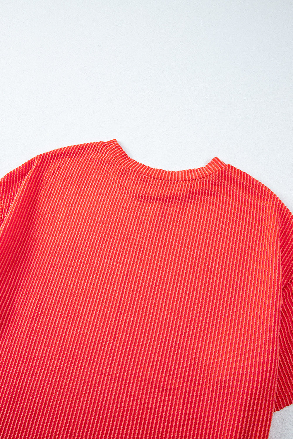 Conjunto de camiseta y pantalones cortos holgados de punto texturizado acanalado