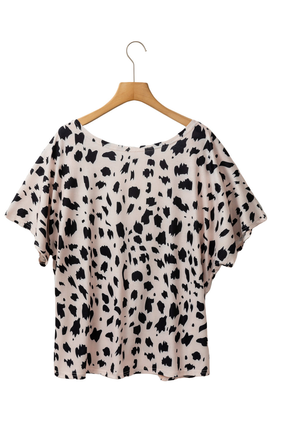 Blusa de talla grande con espalda abierta y estampado de leopardo color caqui