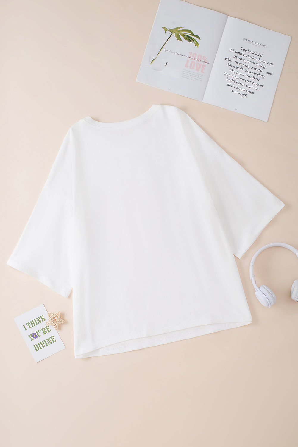 Camiseta extragrande de manga corta con parches de estrellas y bloques de color Bonbon