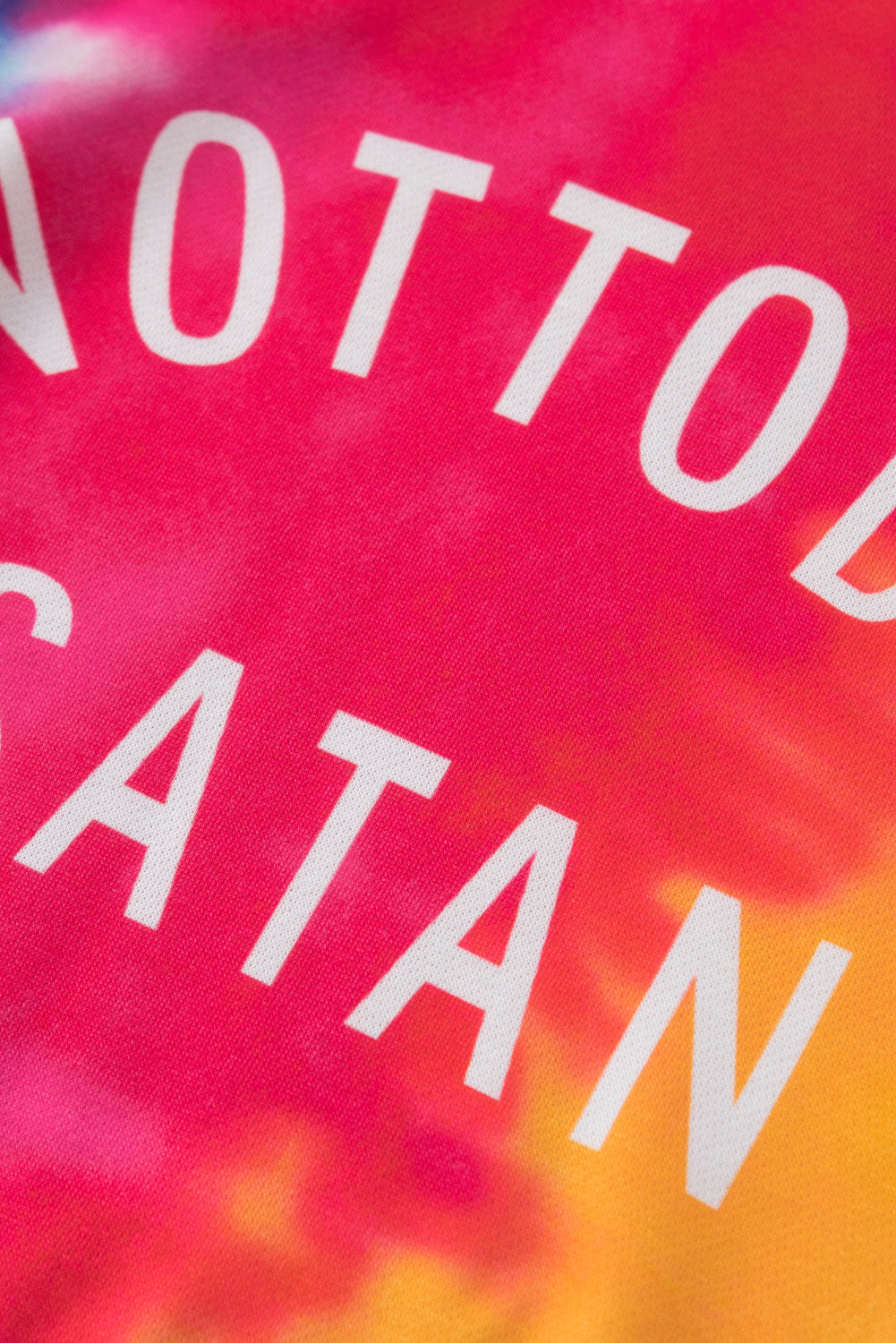 Sudadera con capucha teñida con el mensaje Not Today Satan