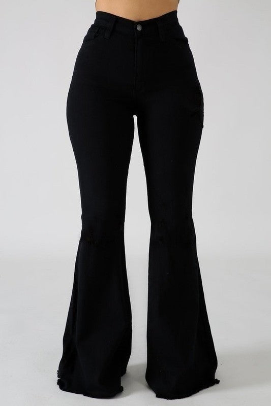 Bell Bottom Jean in Black - 34 Inseam