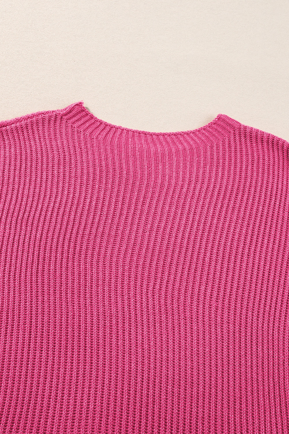Top de punto de gran tamaño con mangas cortas estilo dolman y abertura lateral en color gris | S - XL | 3 COLORES