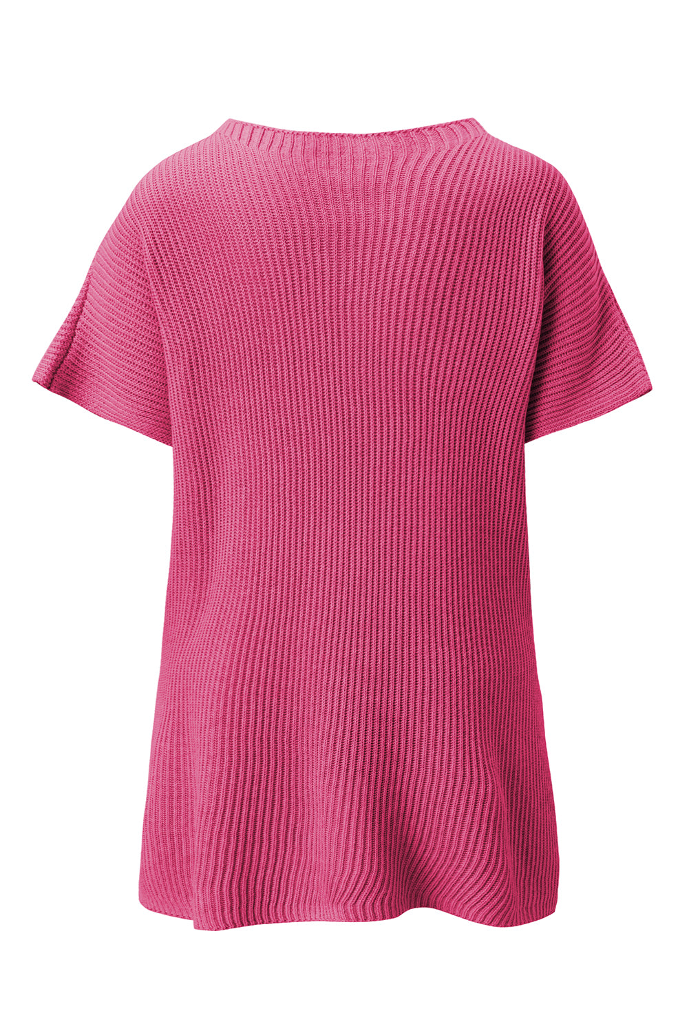 Top de punto de gran tamaño con mangas cortas estilo dolman y abertura lateral en color gris | S - XL | 3 COLORES