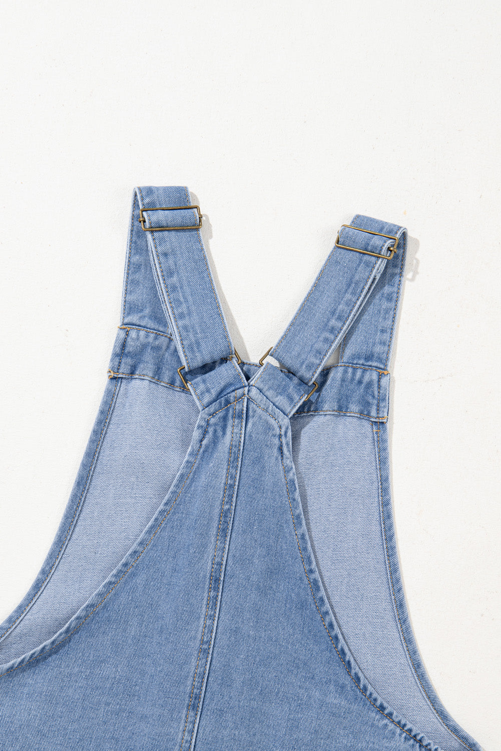 Medium Grey Wide Strap Button Front Pocketed Denim Short Dress