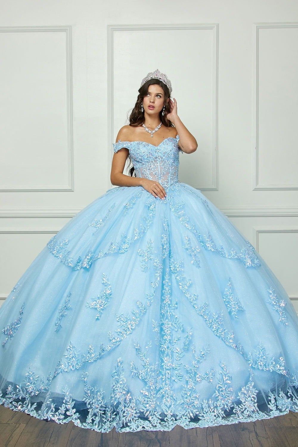 Multi-tiered Illusion Skirt Quinceanera Dress