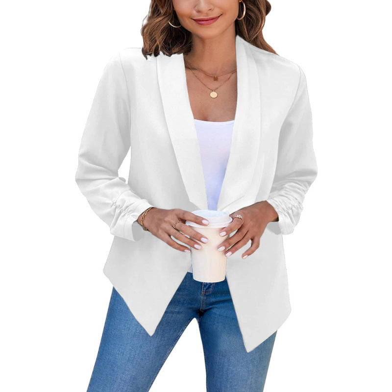 Blazer de mujer con solapa de doble capa 