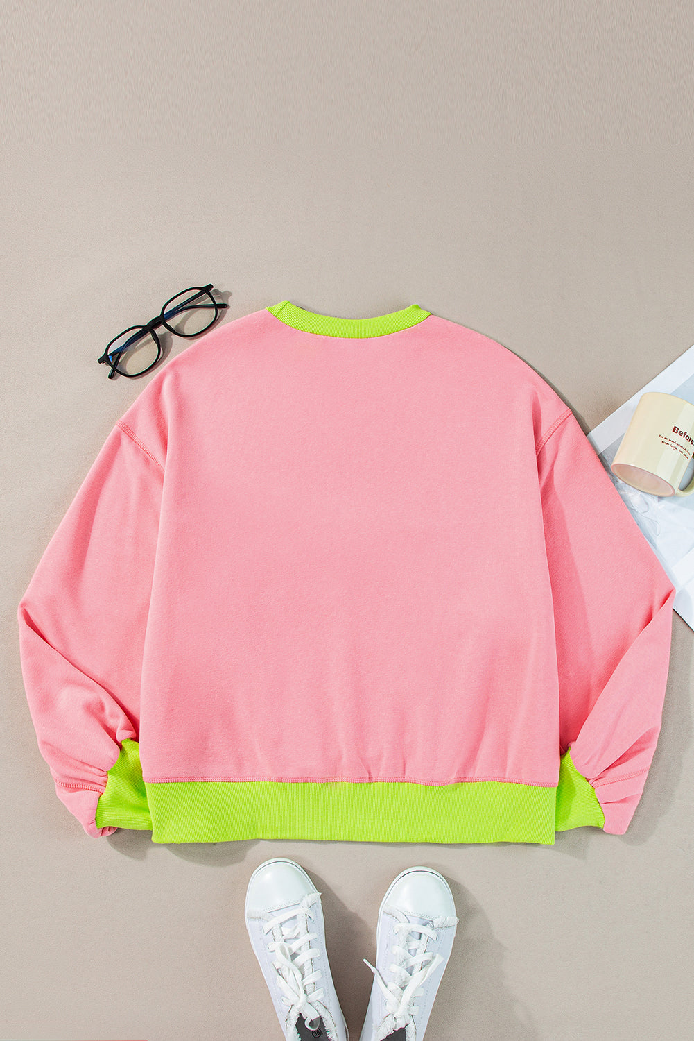 Sudadera con cuello redondo y bloques de color rosa GAME DAY