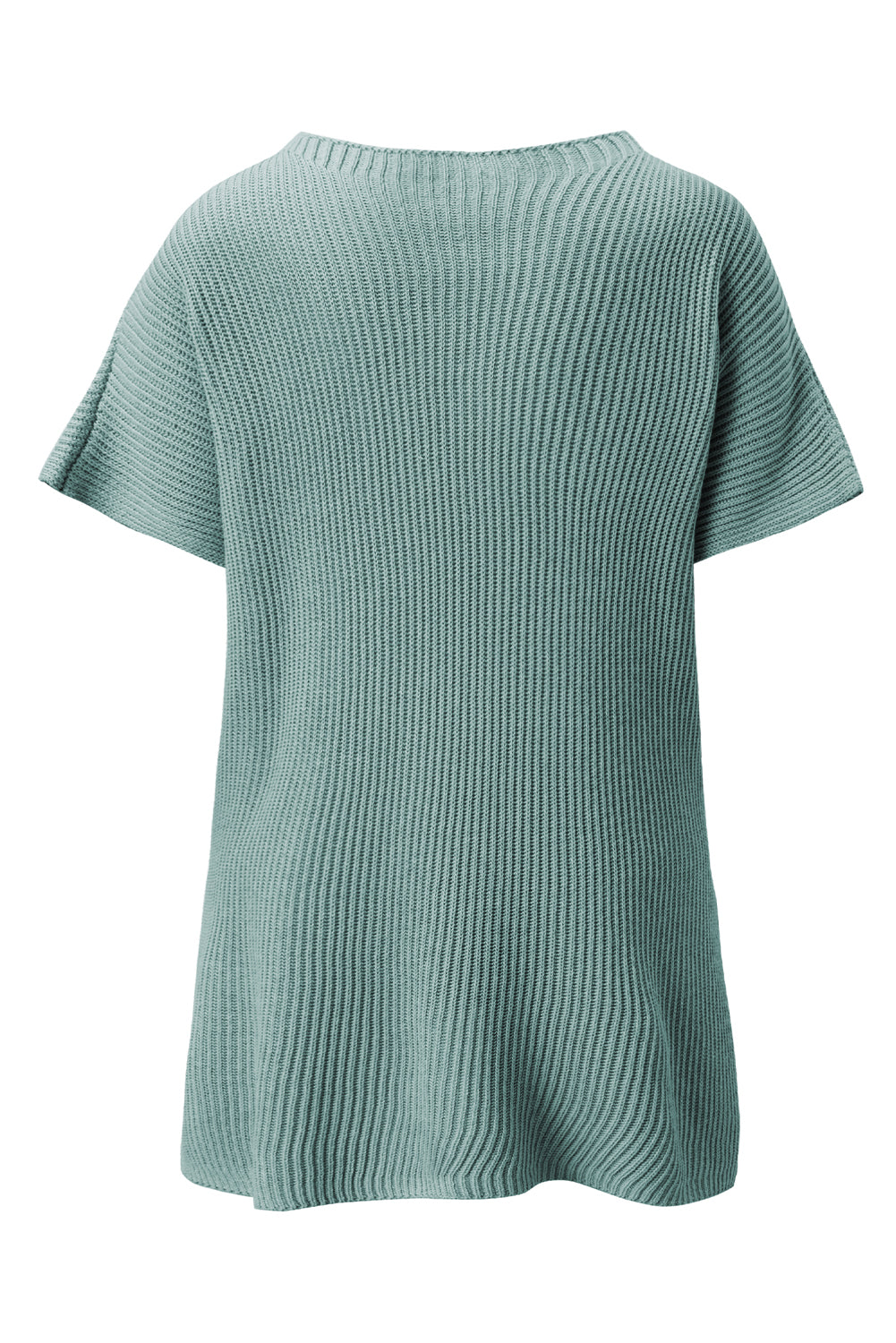 Top de punto de gran tamaño con mangas cortas estilo dolman y abertura lateral en color gris | S - XL | 3 COLORES