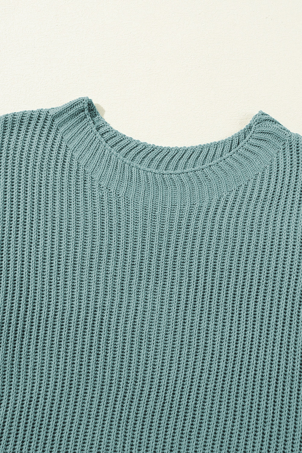 Top de punto de gran tamaño con mangas cortas estilo dolman y abertura lateral en color gris | S - XL | 3 COLORES
