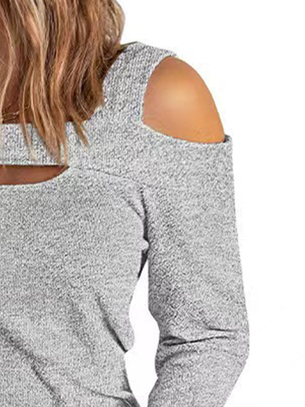 Blusa con hombros descubiertos y aberturas en talla grande
