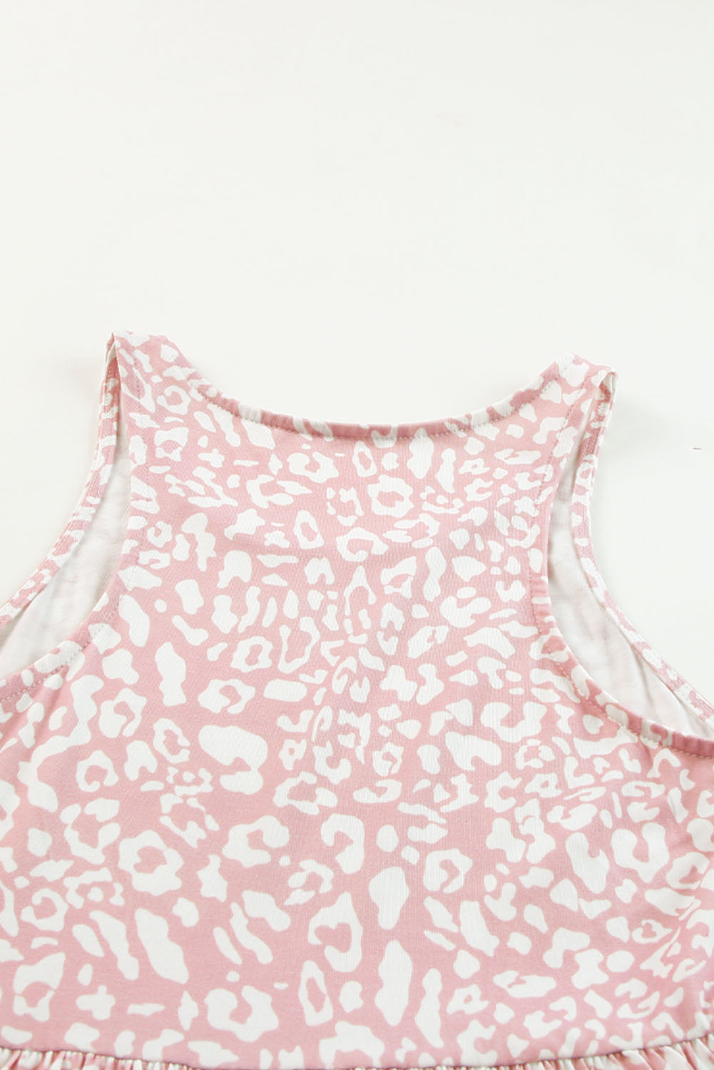Vestido largo sin mangas con bolsillos y estampado de leopardo gris