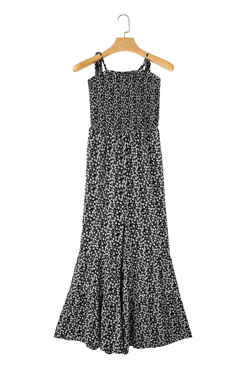 Dusk Blue Floral Print Spaghetti Straps Smocked Wide Leg Jumpsuit | S - 2XL | 4 COLORS