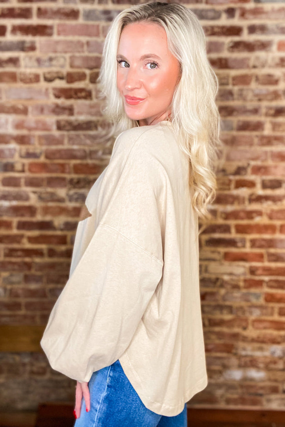 Black Studded Star Oversized Top
