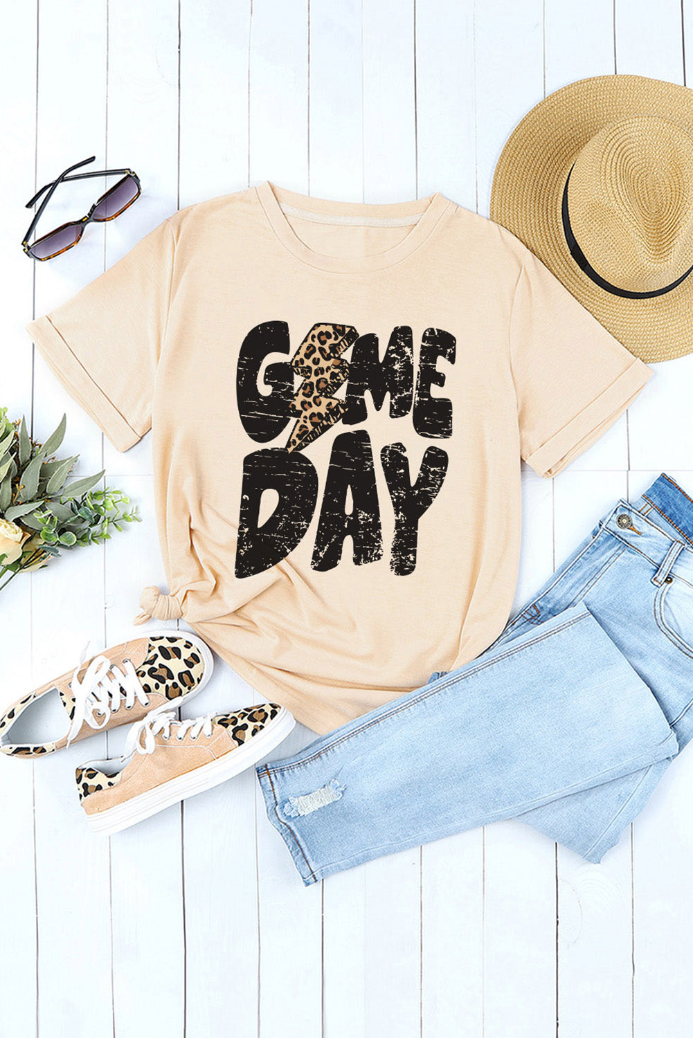 Khaki Game Day Football Season T Shirt