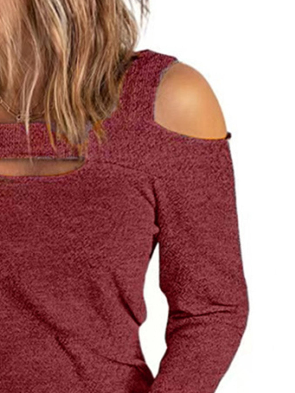 Blusa con hombros descubiertos y aberturas en talla grande