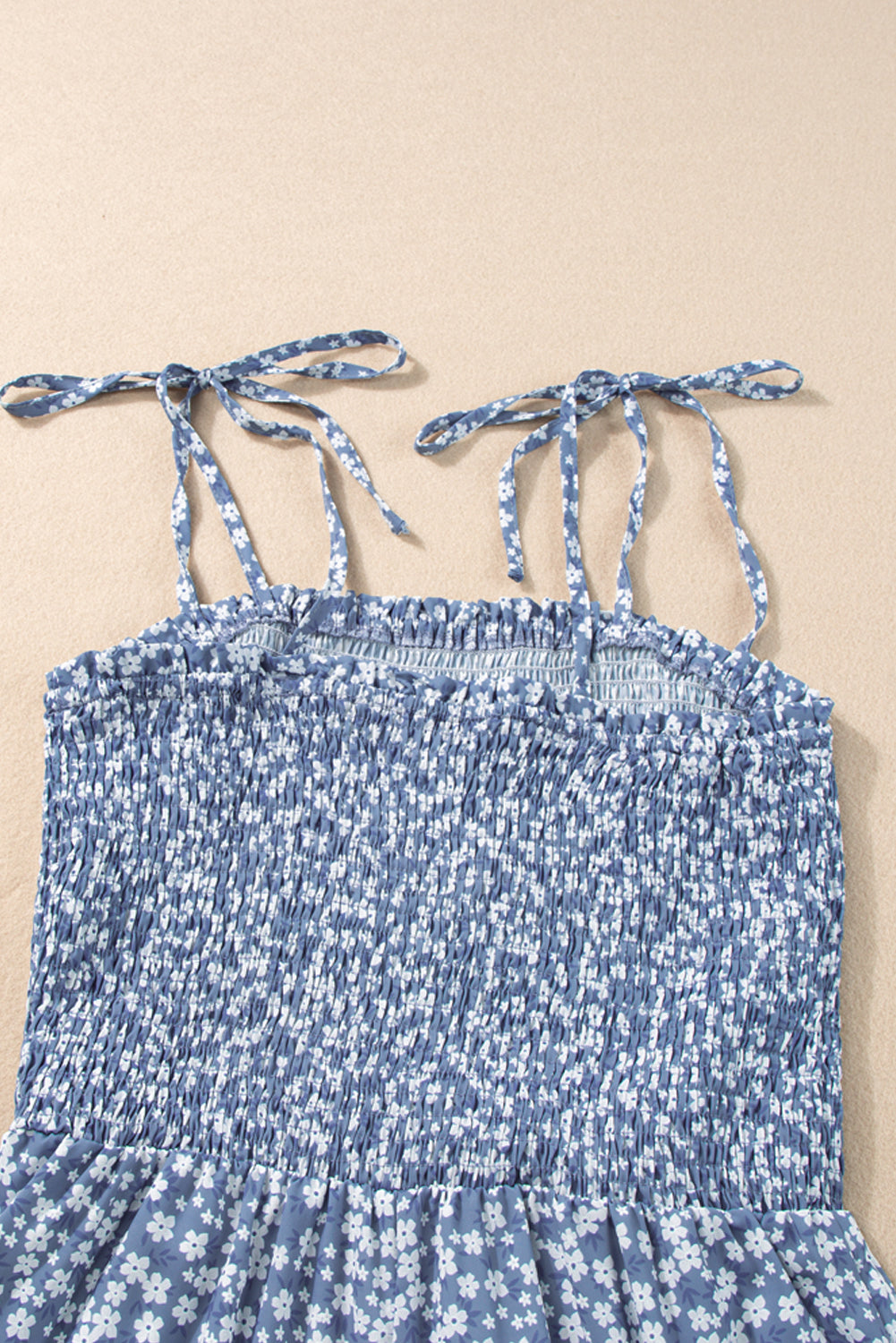 Dusk Blue Floral Print Spaghetti Straps Smocked Wide Leg Jumpsuit | S - 2XL | 4 COLORS