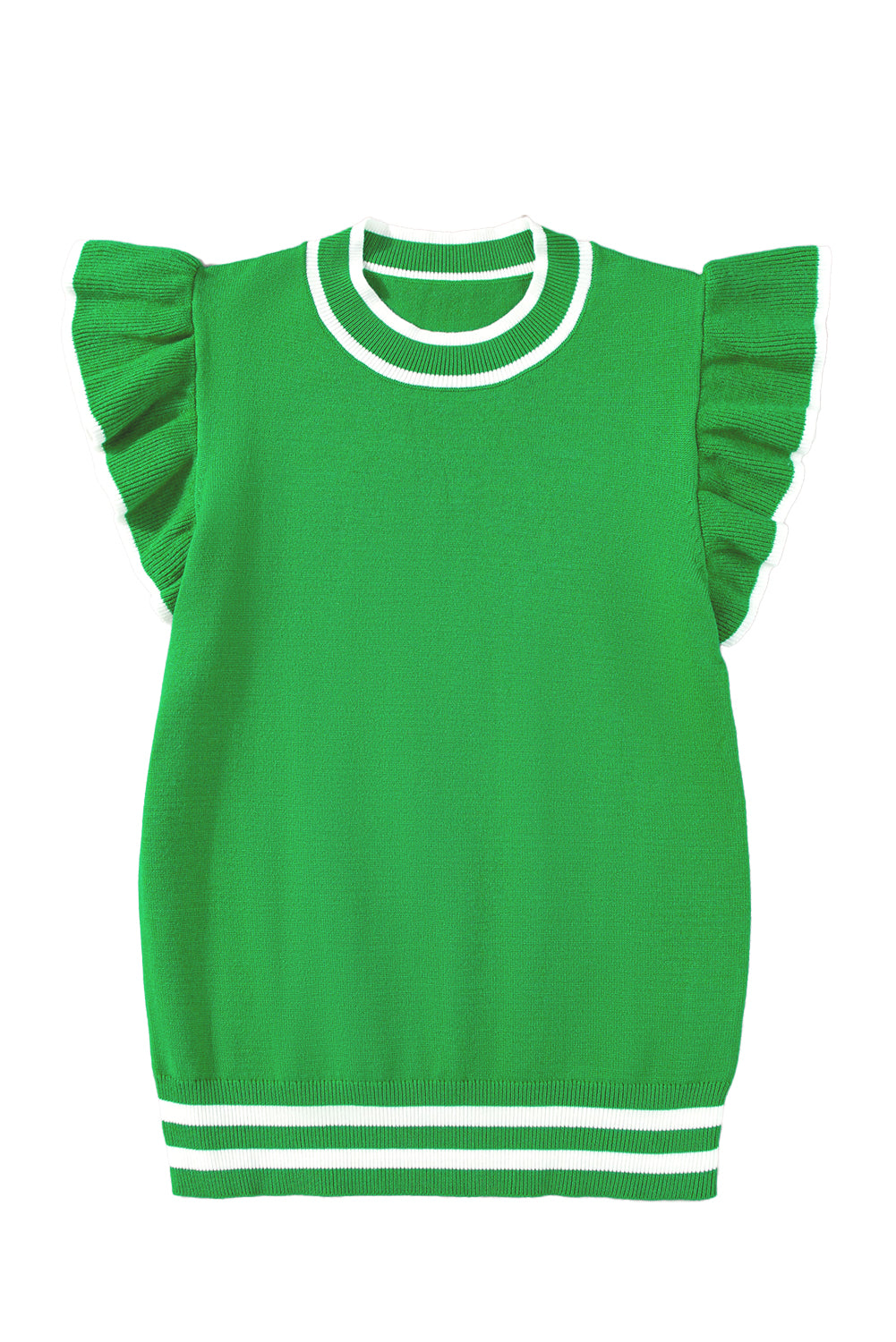 Blusa de punto con mangas con volantes y ribetes en contraste Bonbon | Tallas S a XL | 3 COLORES