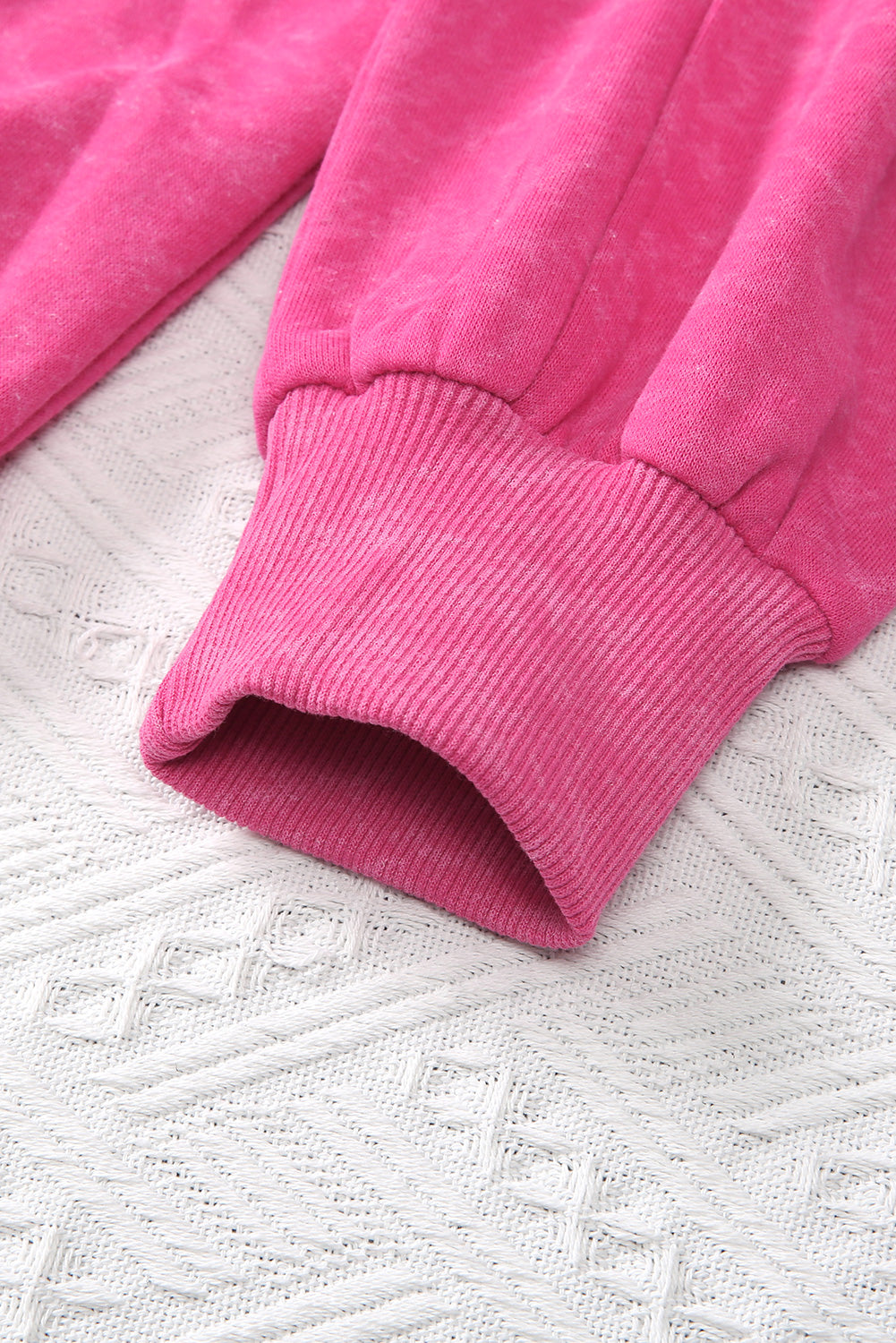 Sudadera informal holgada con efecto desgastado de color rosa