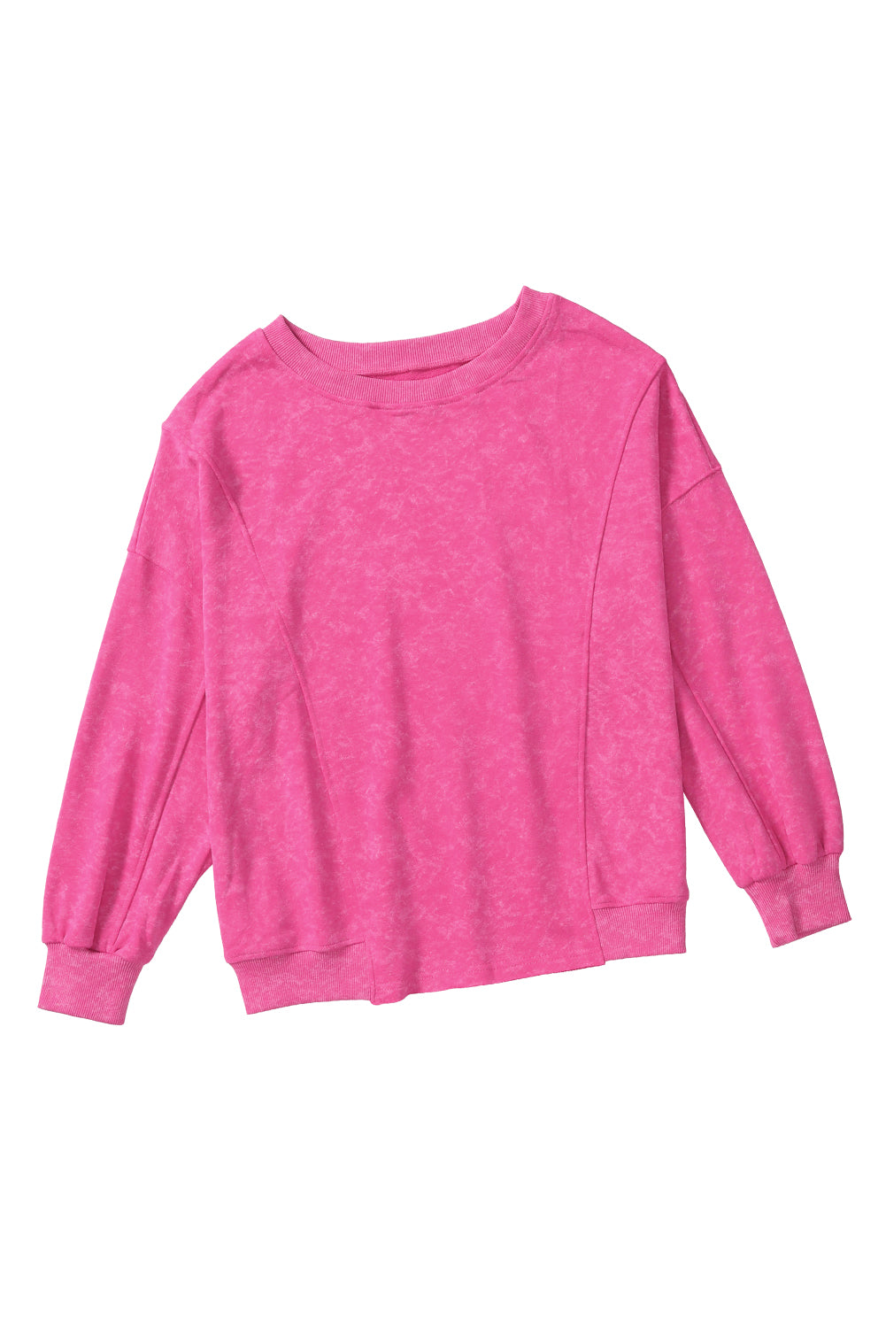 Sudadera informal holgada con efecto desgastado de color rosa