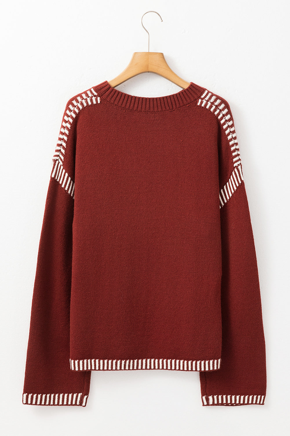 Red Dahlia Contrast Trim Knit Sweater