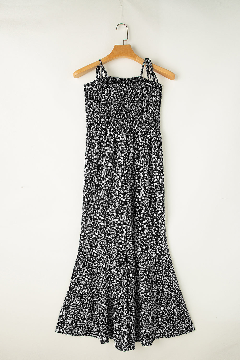 Dusk Blue Floral Print Spaghetti Straps Smocked Wide Leg Jumpsuit | S - 2XL | 4 COLORS