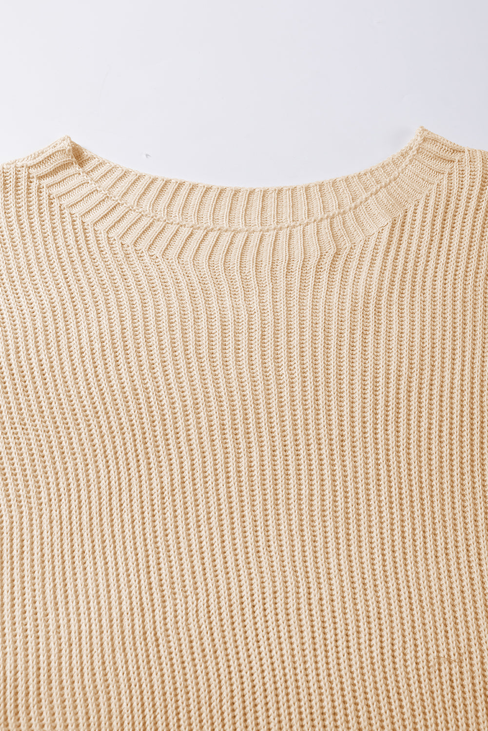 Top de punto de gran tamaño con mangas cortas estilo dolman y abertura lateral en color gris | S - XL | 3 COLORES