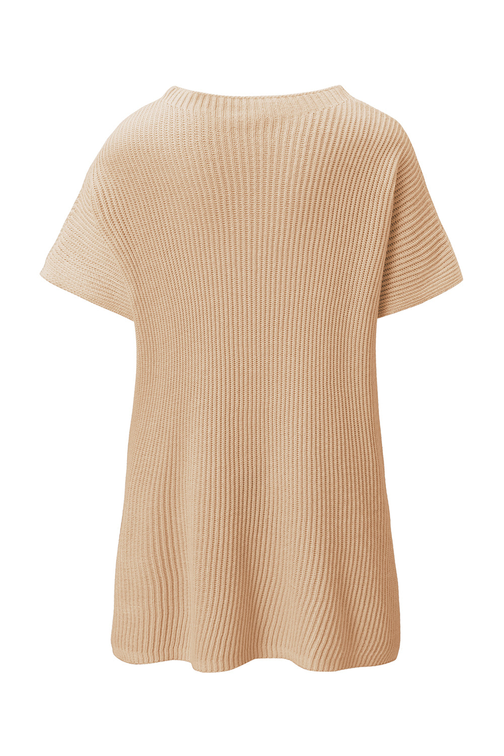 Top de punto de gran tamaño con mangas cortas estilo dolman y abertura lateral en color gris | S - XL | 3 COLORES