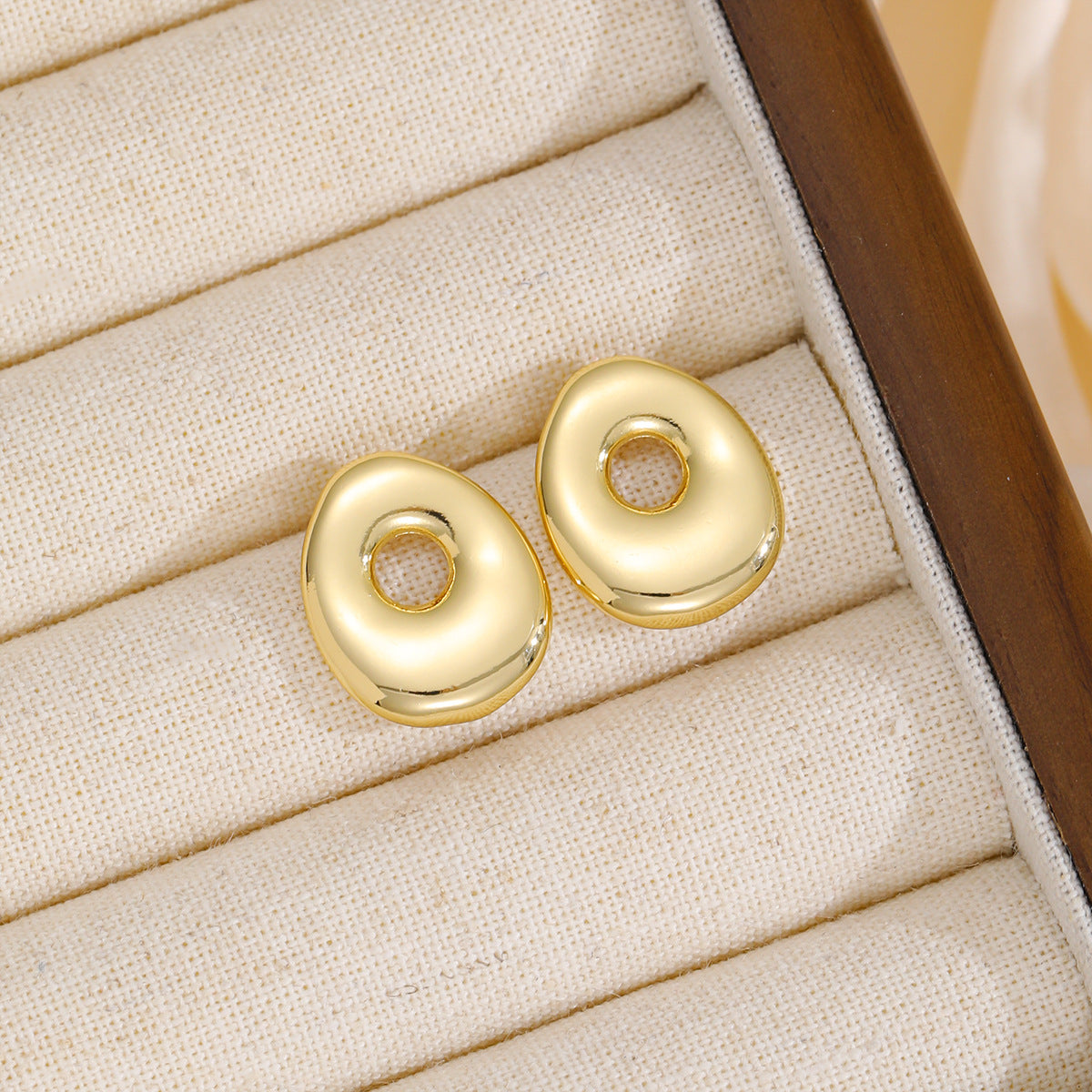 18K Gold-Plated Bubble Letter Stud Earrings | N - Z