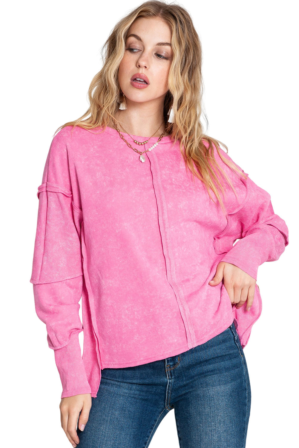 Sudadera con capucha de manga larga con diseño desgastado y parches de rosas