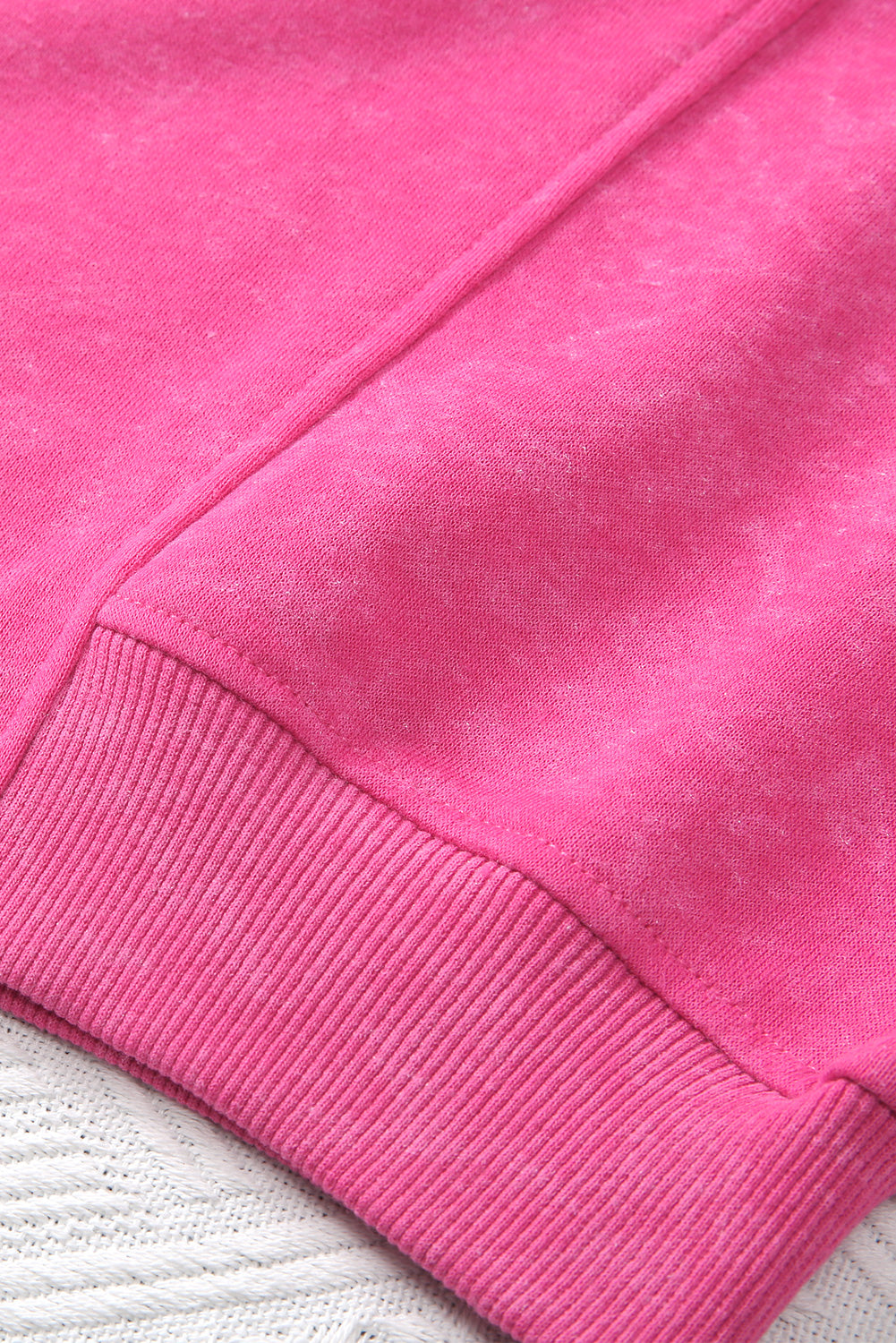 Sudadera informal holgada con efecto desgastado de color rosa