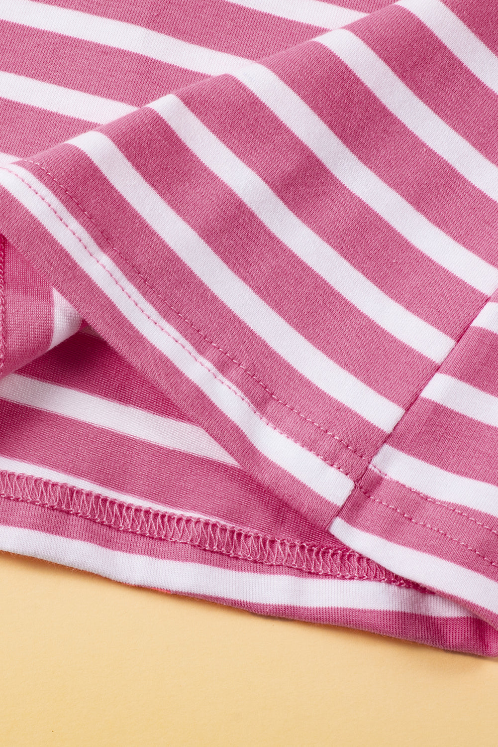 White Stripe V Neck Knotted Backless Ruffle T Shirt