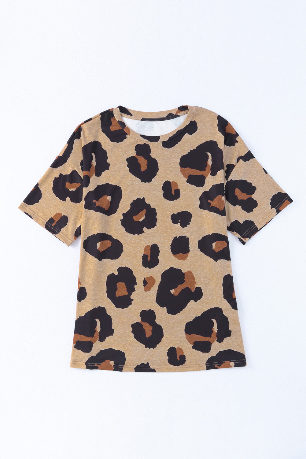 Brown Cheetah Casual Oversized Boyfriend Style T Shirt