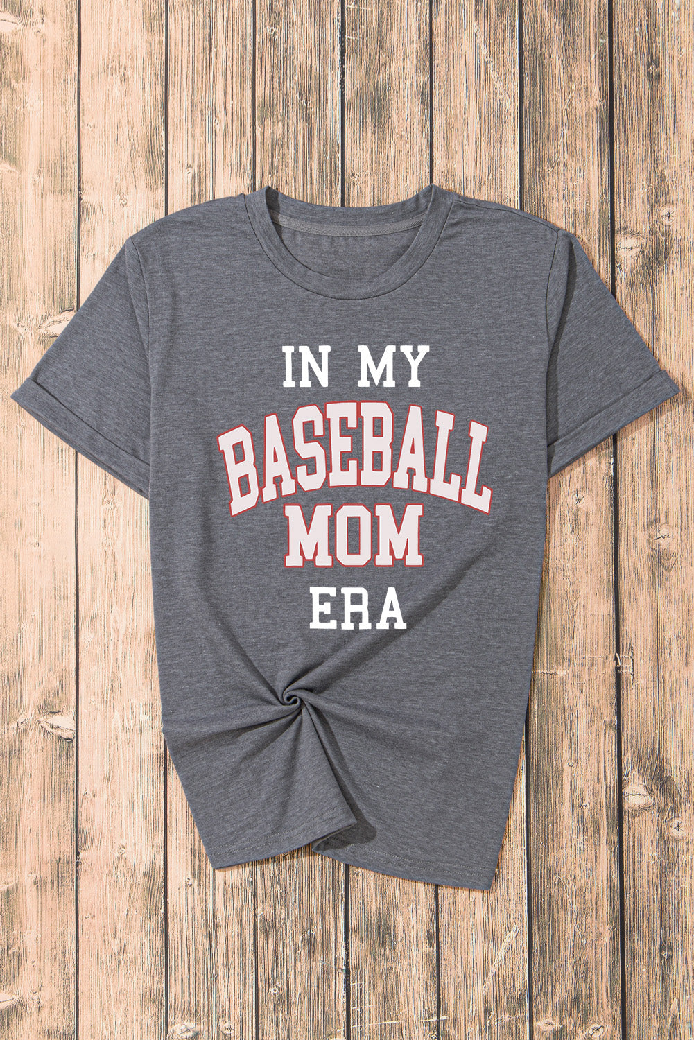 Gray IN MY BASEBALL MOM ERA Crewneck Tee