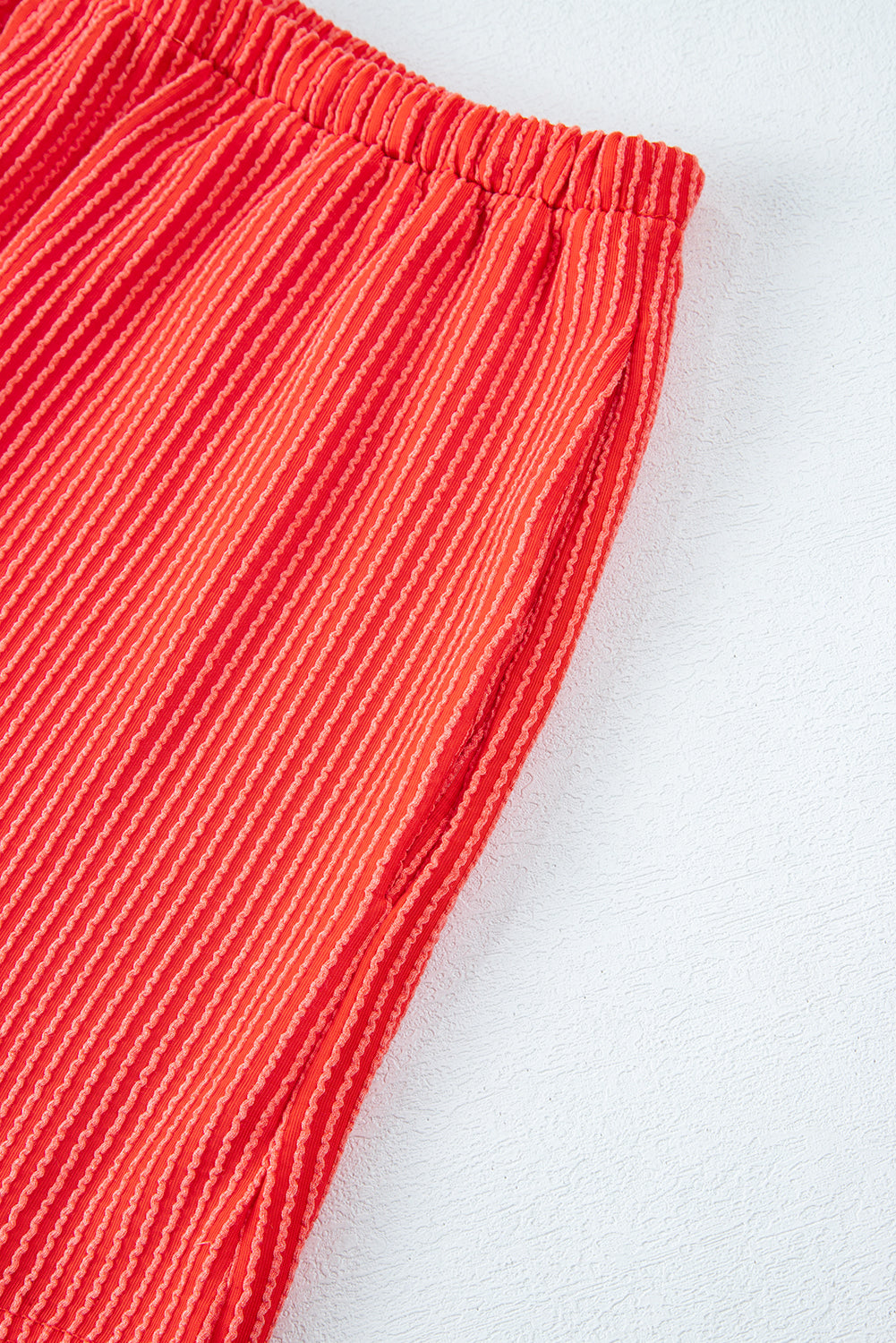 Conjunto de camiseta y pantalones cortos holgados de punto texturizado acanalado