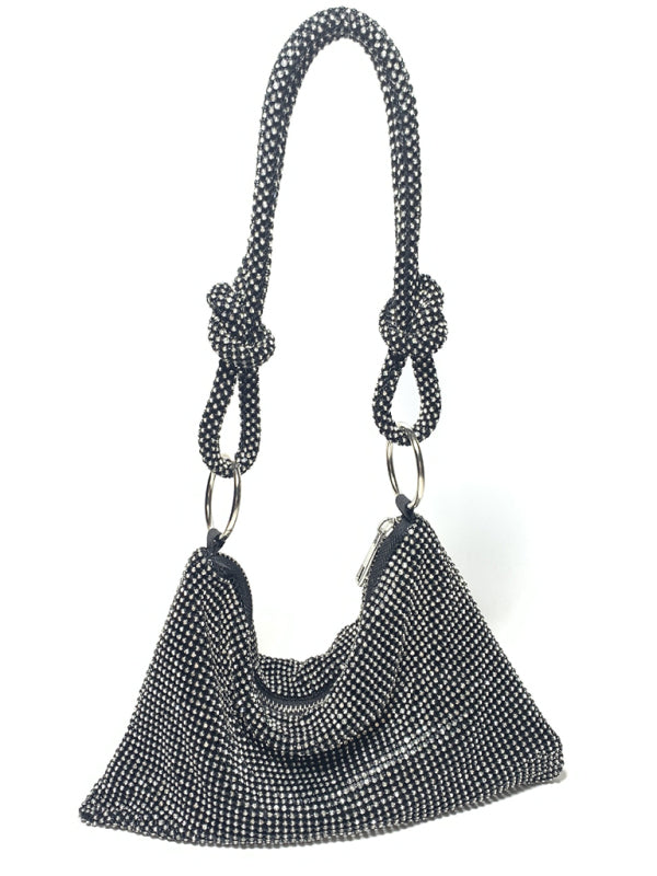 Bolso de hombro con nudo y diamantes de imitación 