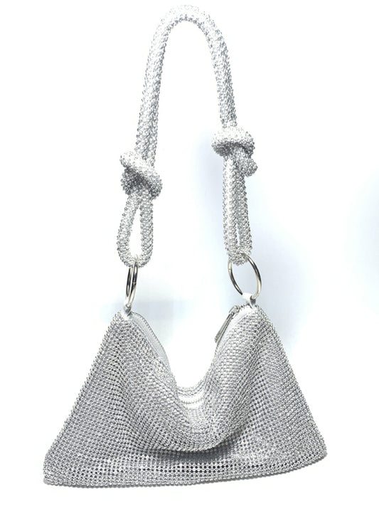 Bolso de hombro con nudo y diamantes de imitación 