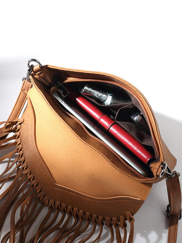 Nuevo bolso tipo sobre con borlas para mujer, bolso tipo mensajero para el hombro 