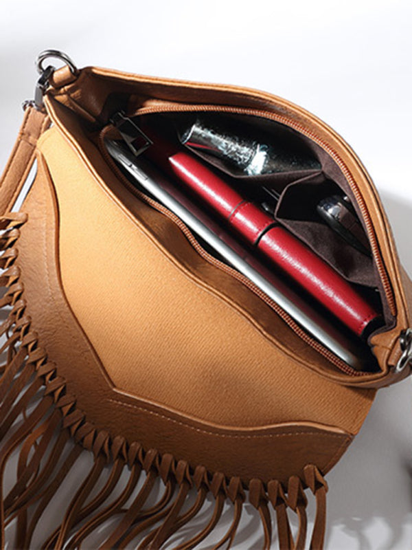 Nuevo bolso tipo sobre con borlas para mujer, bolso tipo mensajero para el hombro 