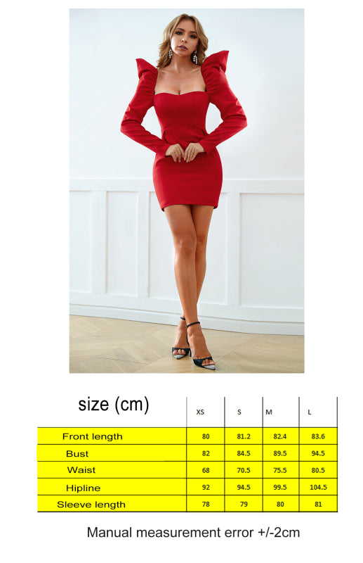 Vestido de verano de moda para mujer, con escote cuadrado, espalda descubierta, sexy, ajustado a la cadera 