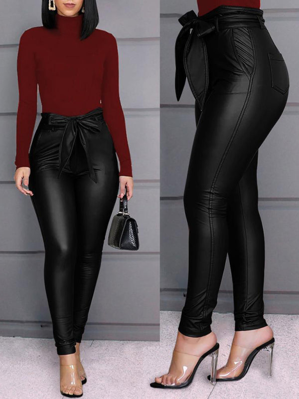 Fashion PU Leather Pants (with Belt) | S - XL | 2XL - 3XL | 2 COLORS