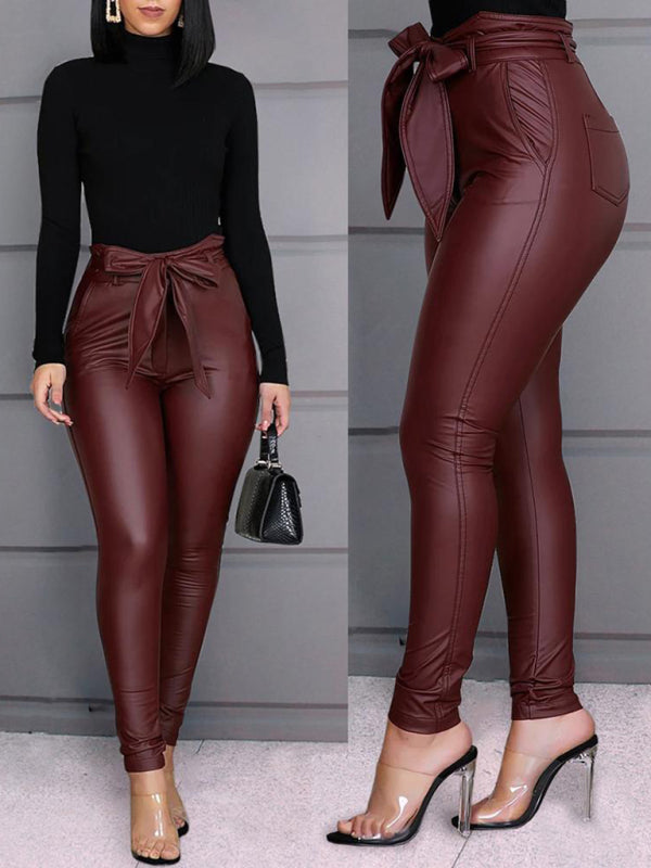 Fashion PU Leather Pants (with Belt) | S - XL | 2XL - 3XL | 2 COLORS