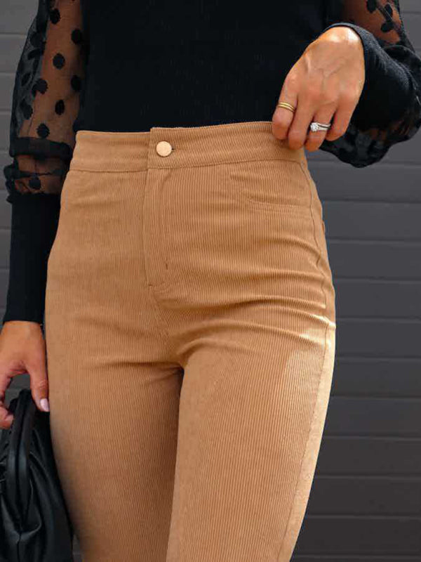 Solid Color High Waist Corduroy Flares | S - 2XL | 6 COLORS