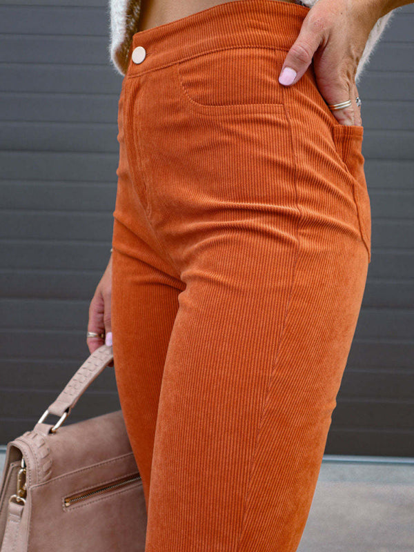 Solid Color High Waist Corduroy Flares | S - 2XL | 6 COLORS