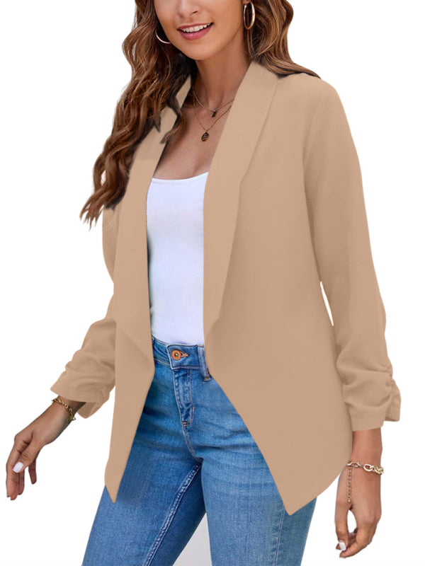 Blazer de mujer con solapa de doble capa 